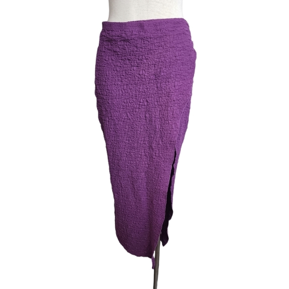 SHEIN Purple Waist Wrap Crepe Textured Fabric Women's Cover Up  Size L